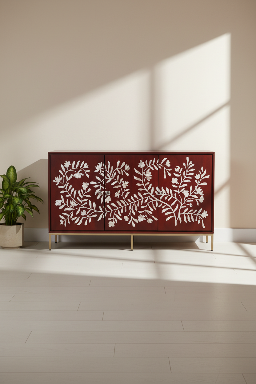 Mother of pearl inlay sideboard
