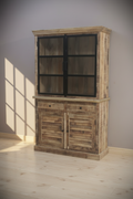 Shutter Design Glass Cabinet