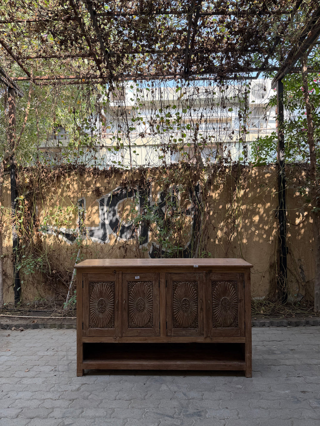 Sun Carved Sideboard