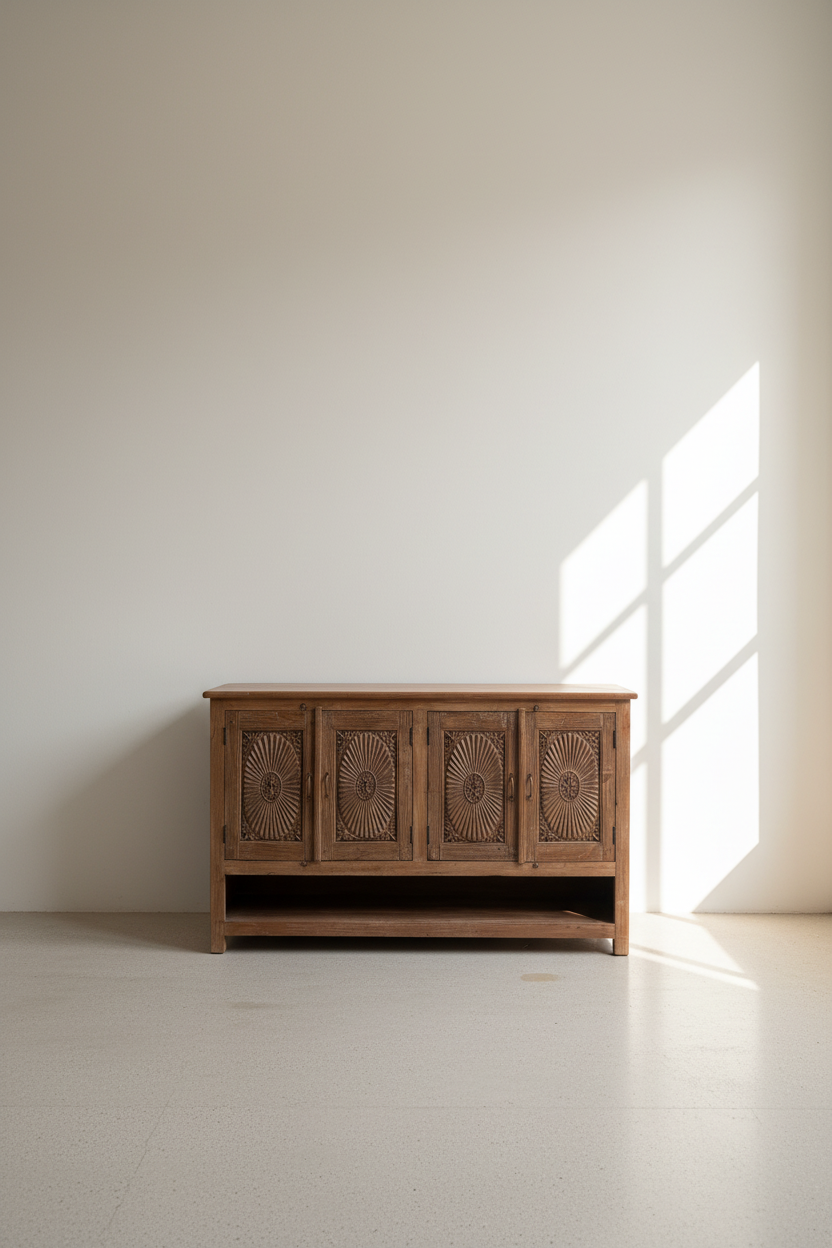 Sun Carved Sideboard