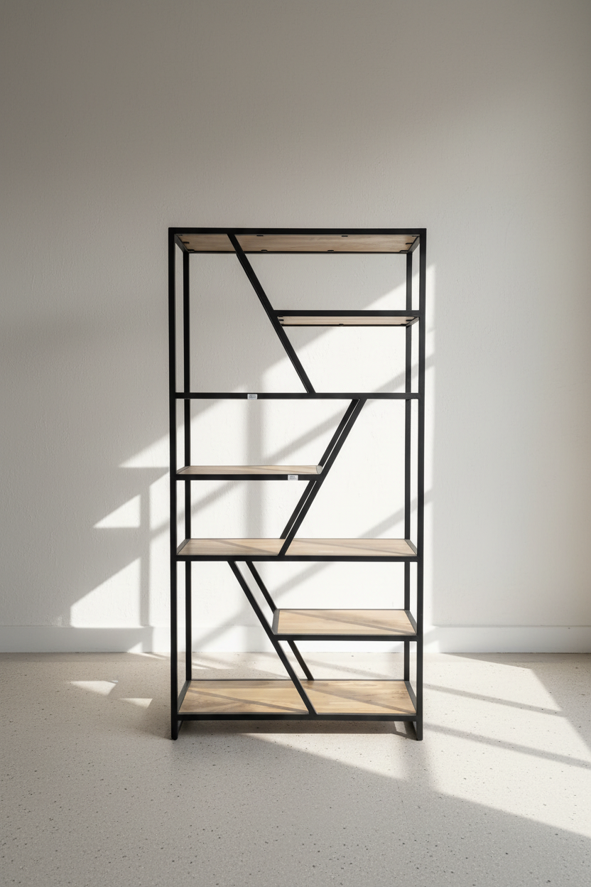 Metal and wood shelf Diagonal