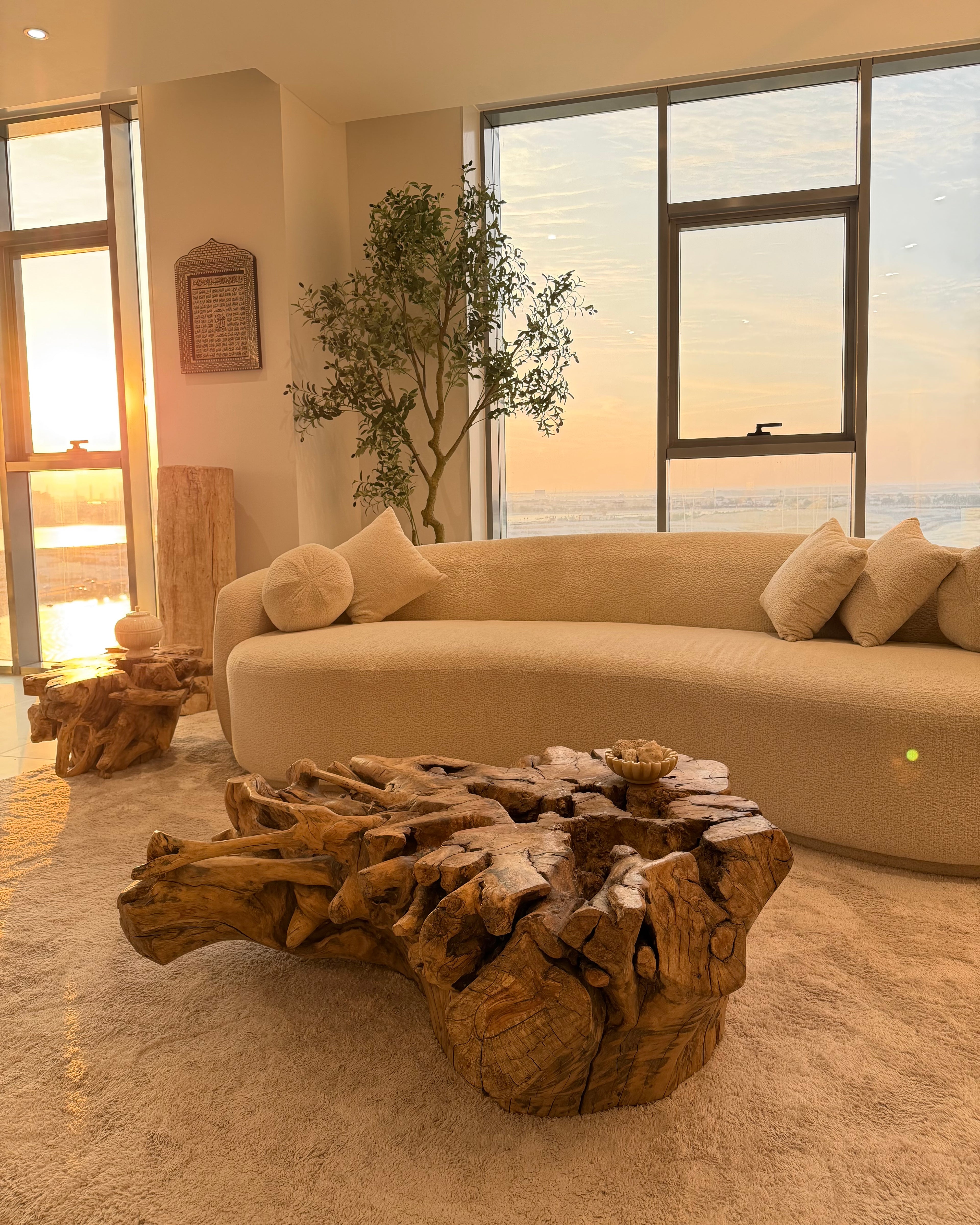 Tree root coffee table