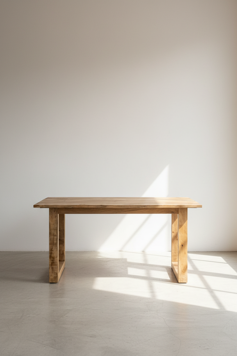 Mango Wood Dining Table Wooden Leg
