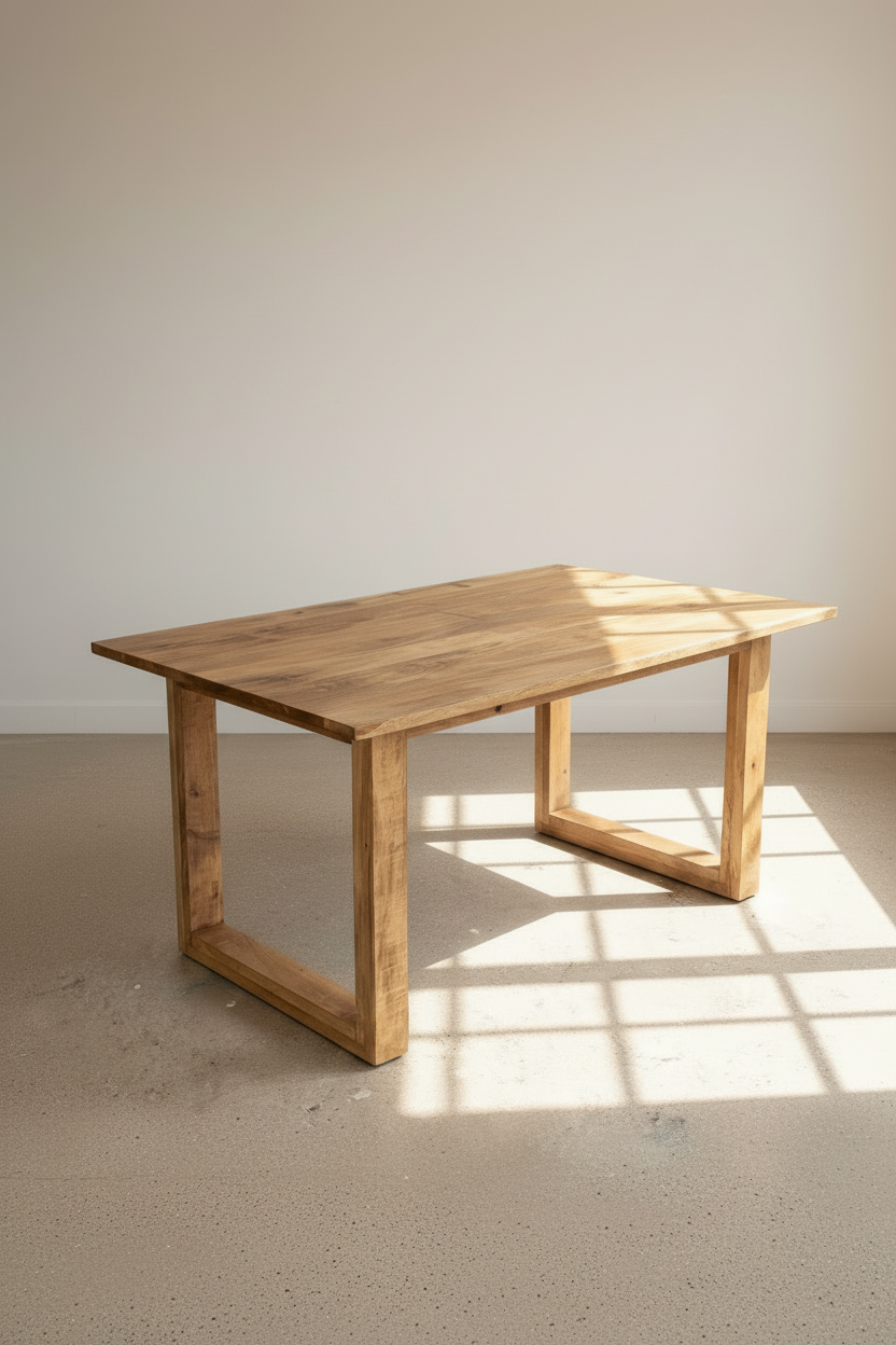 Mango Wood Dining Table Wooden Leg