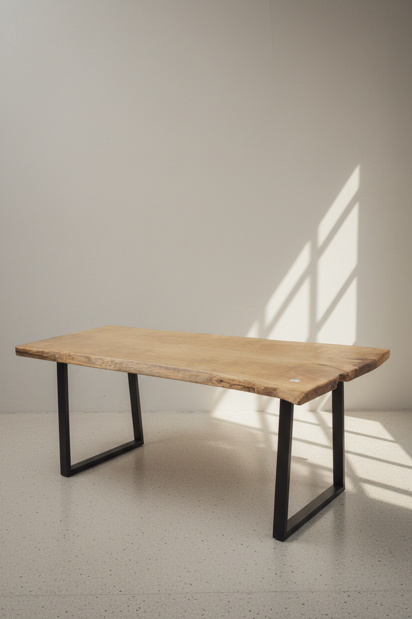 Mango Wood Live Edge Dining Table Slant Legs