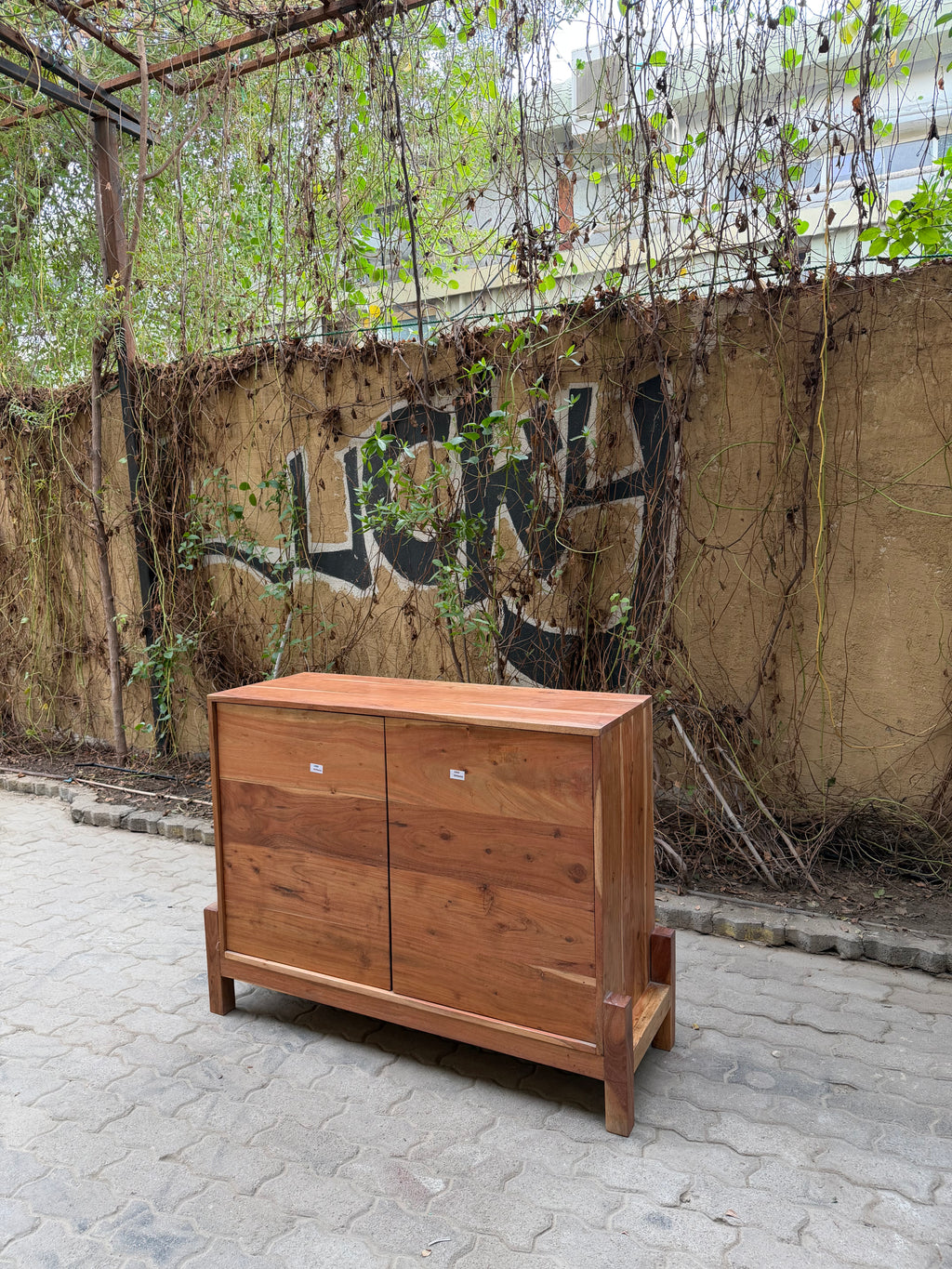 Acacia wood sideboard