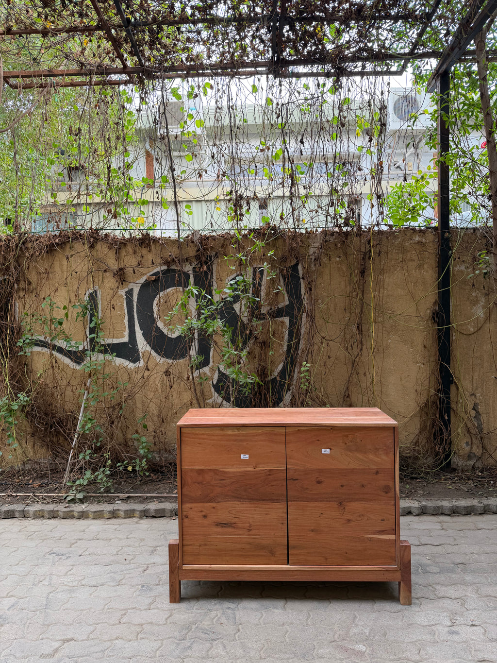 Acacia wood sideboard