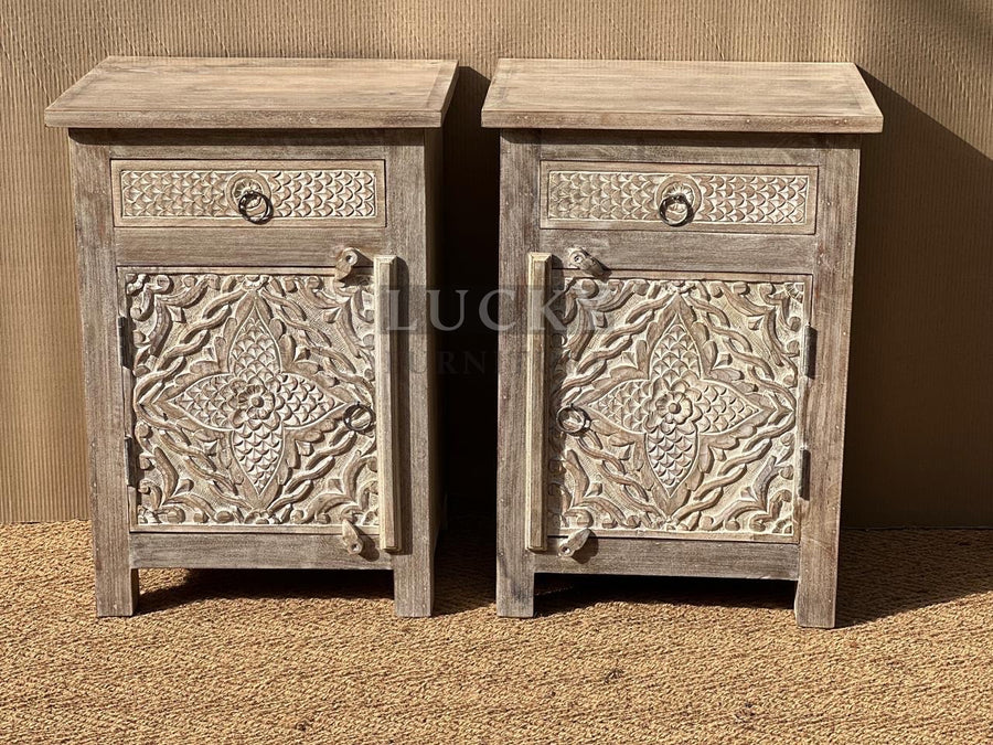 Carved bedside