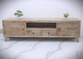Fluted geometric tv stand