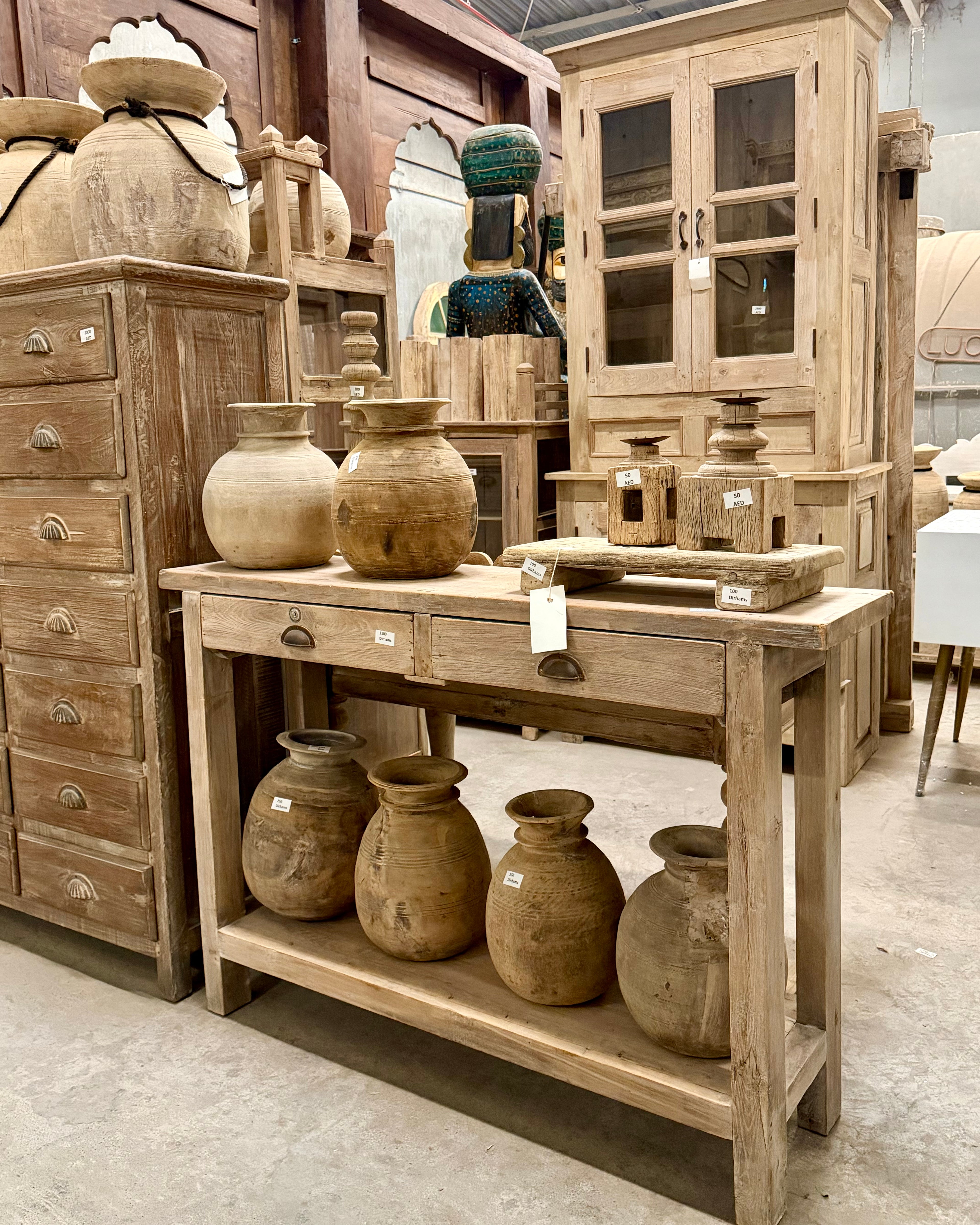 Vintage teak wood console