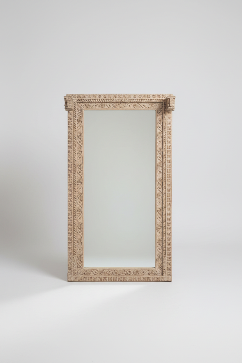 Vintage teak wood mirror
