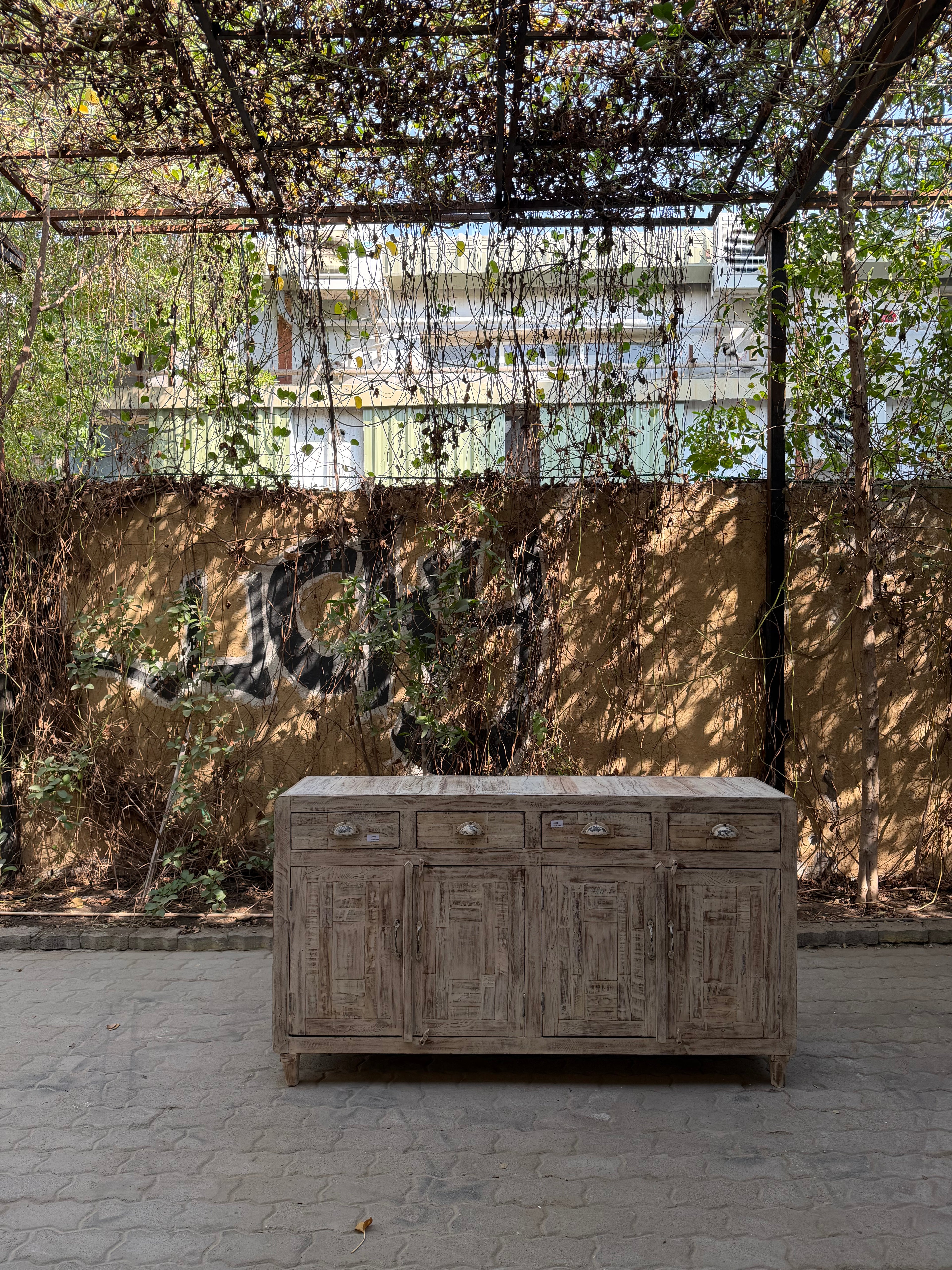 Round edge 4 draw sideboard