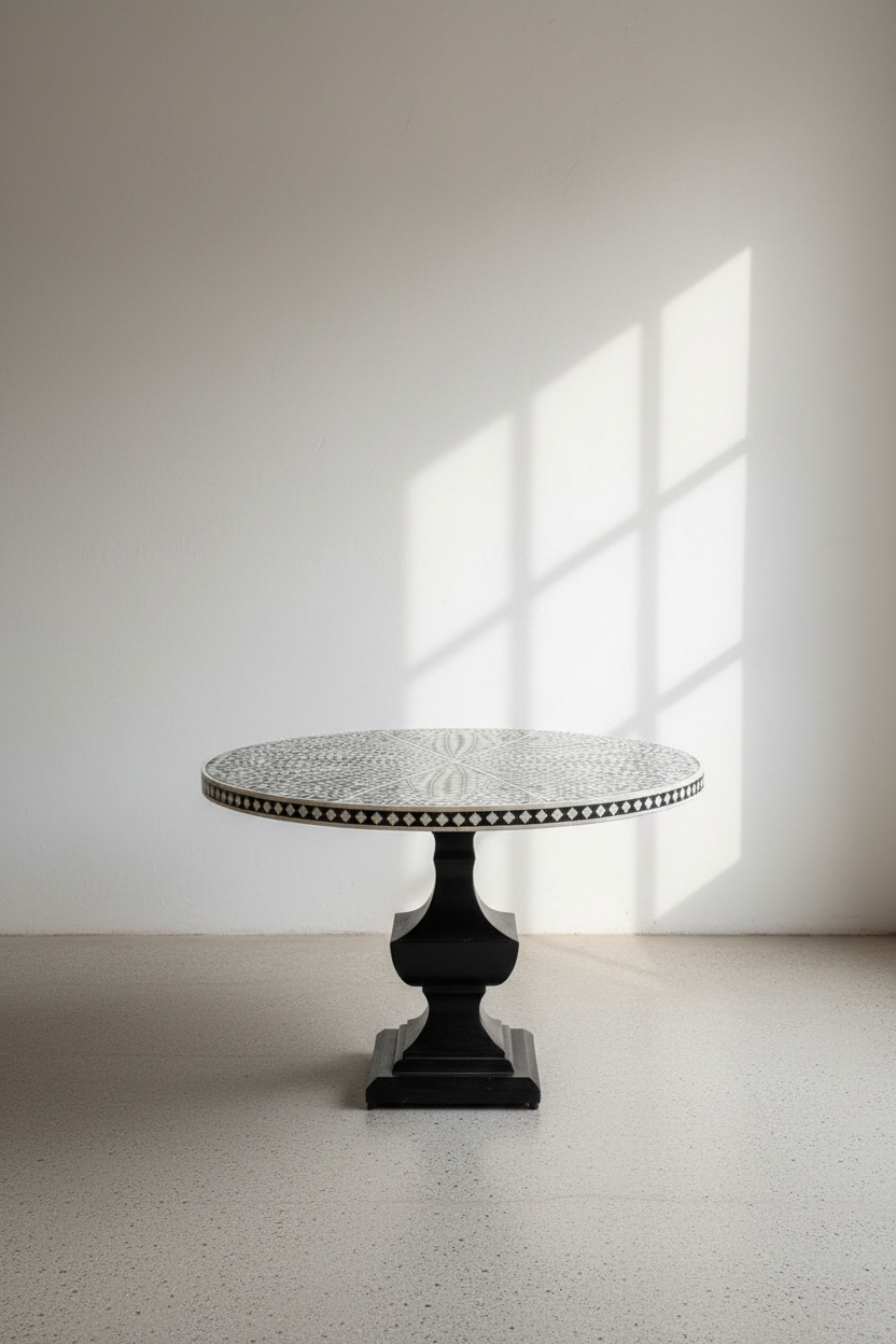 Bone inlay dining table