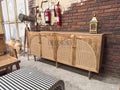 Rattan and mango wood sideboard