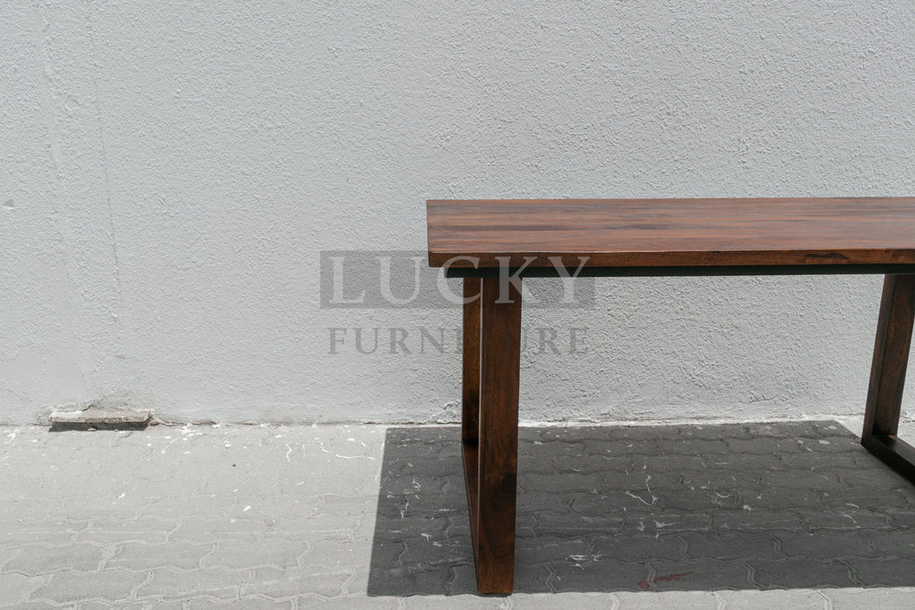 Solid Mango Wood Table Classic Brown with wooden legs