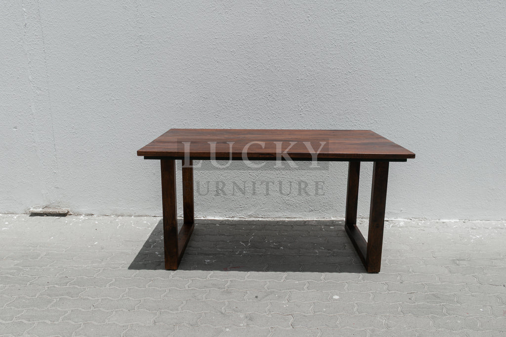 Solid Mango Wood Table Classic Brown with wooden legs