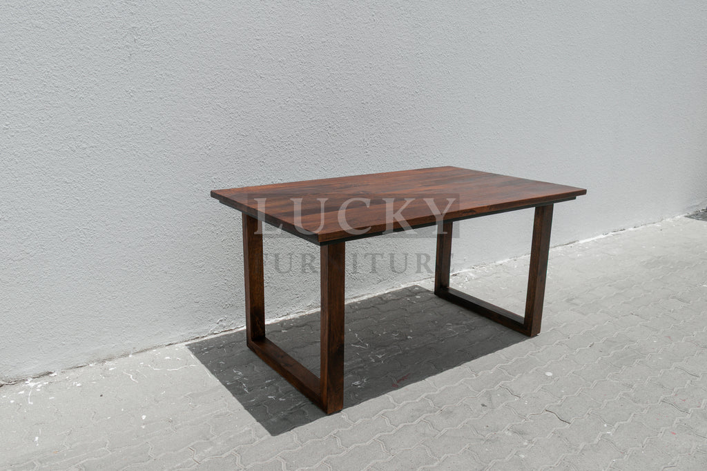Solid Mango Wood Table Classic Brown with wooden legs
