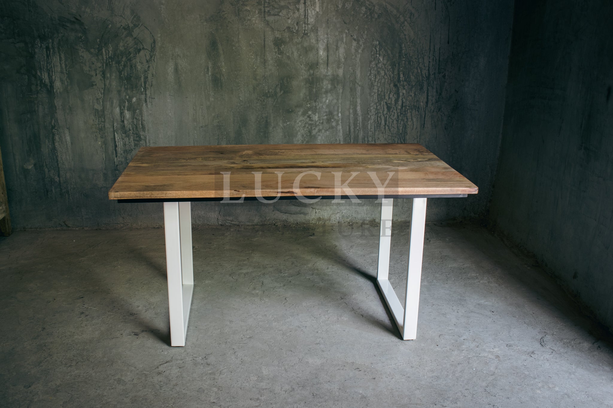 Mango Wood U legs table (White Legs)