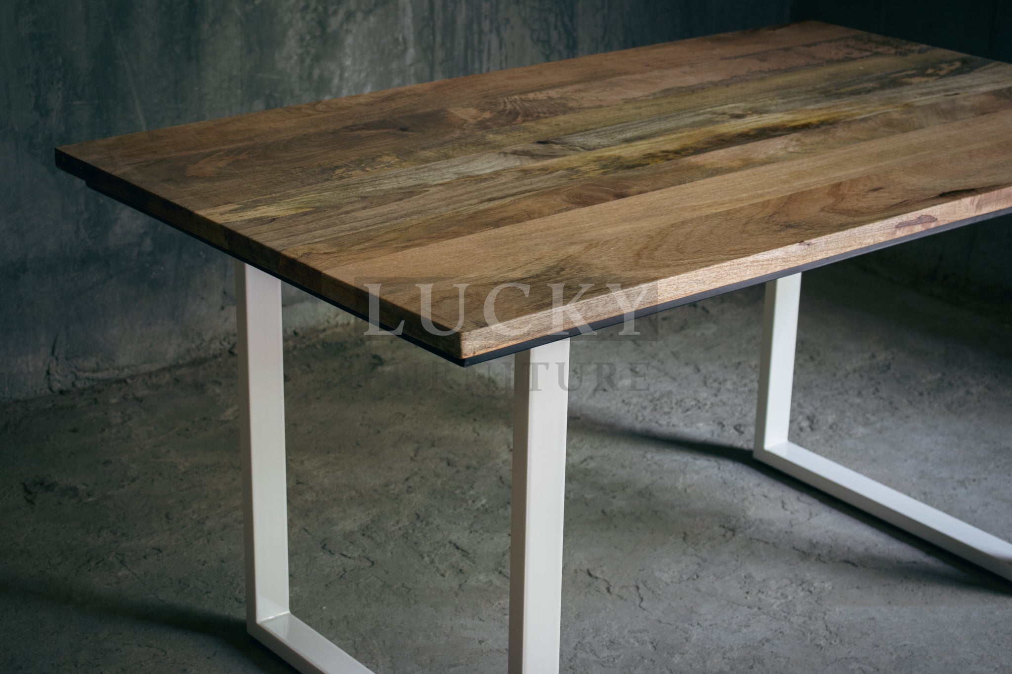 Mango Wood U legs table (White Legs)