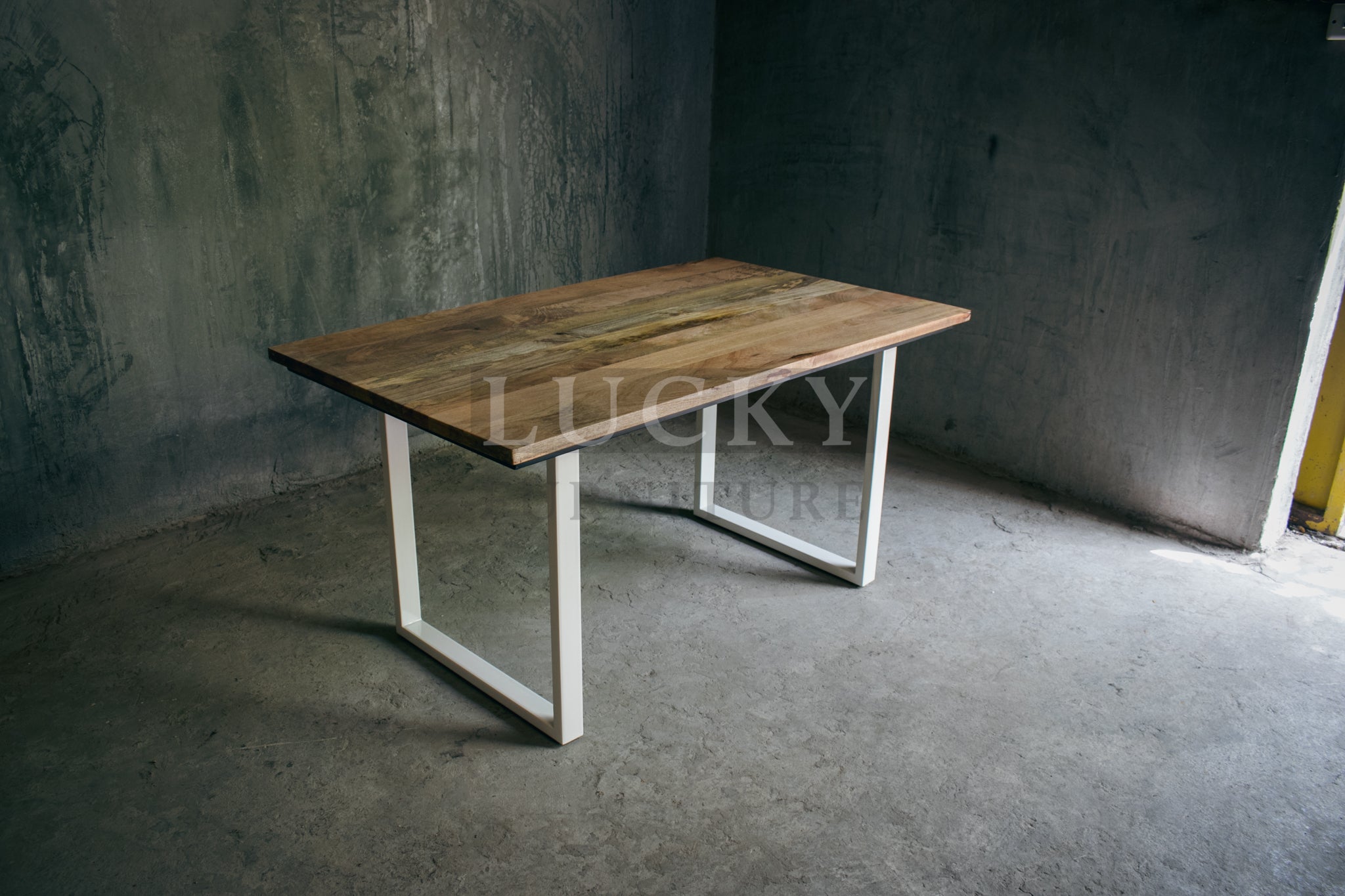 Mango Wood U legs table (White Legs)