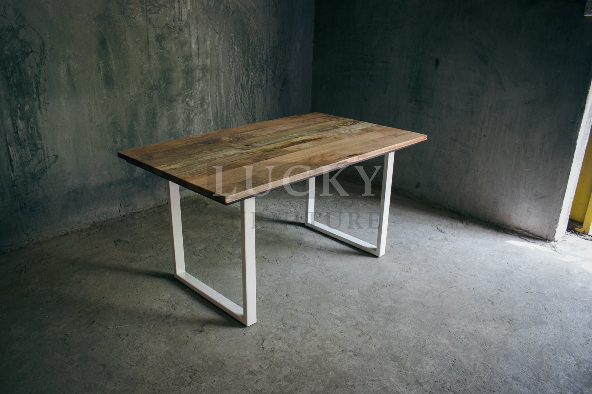 Mango Wood U legs table (White Legs)