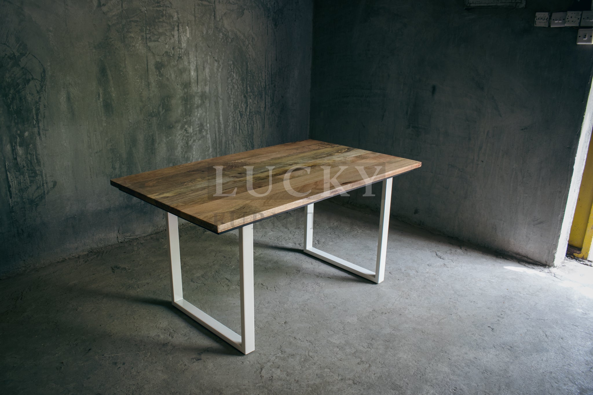 Mango Wood U legs table (White Legs)