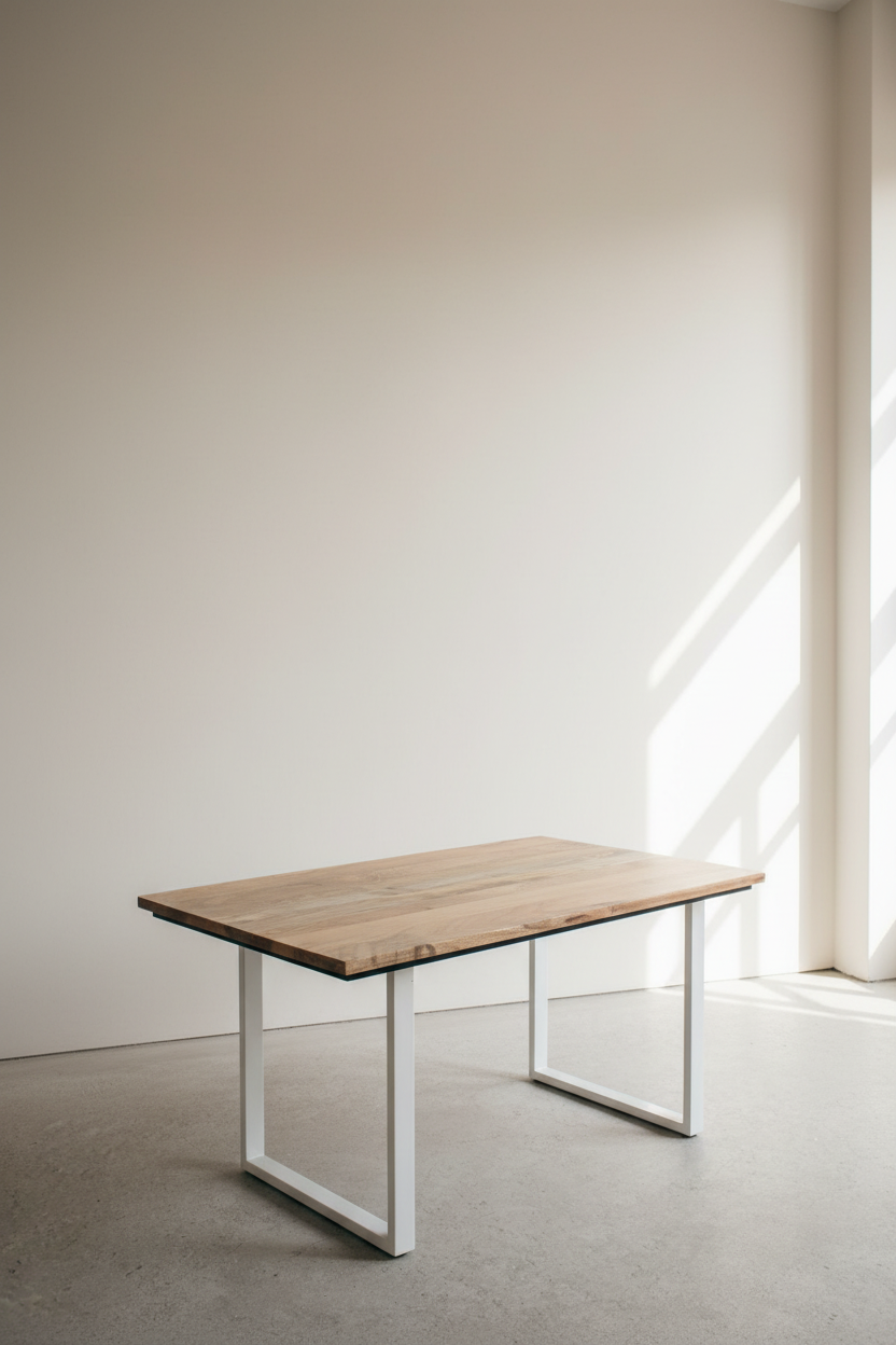 Mango Wood U legs table (White Legs)