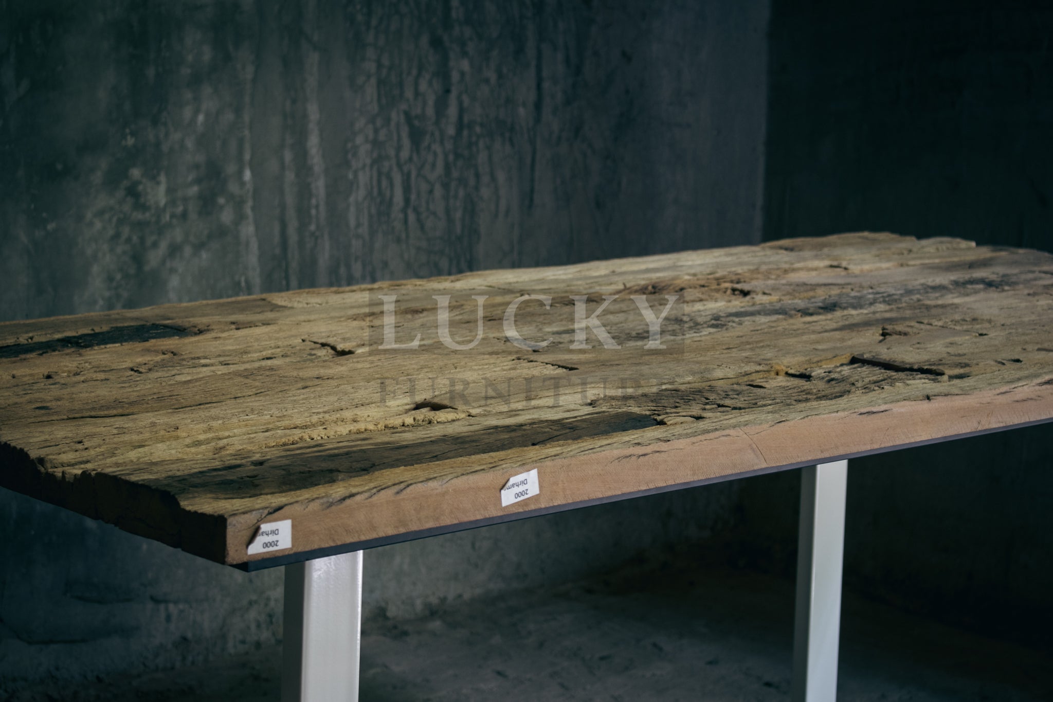 Rustic Teak Railway Sleeper Wood Dining Table with Glass Top
