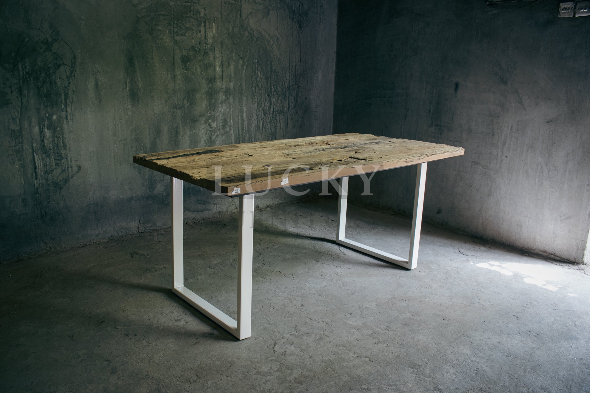 Rustic Teak Railway Sleeper Wood Dining Table with Glass Top