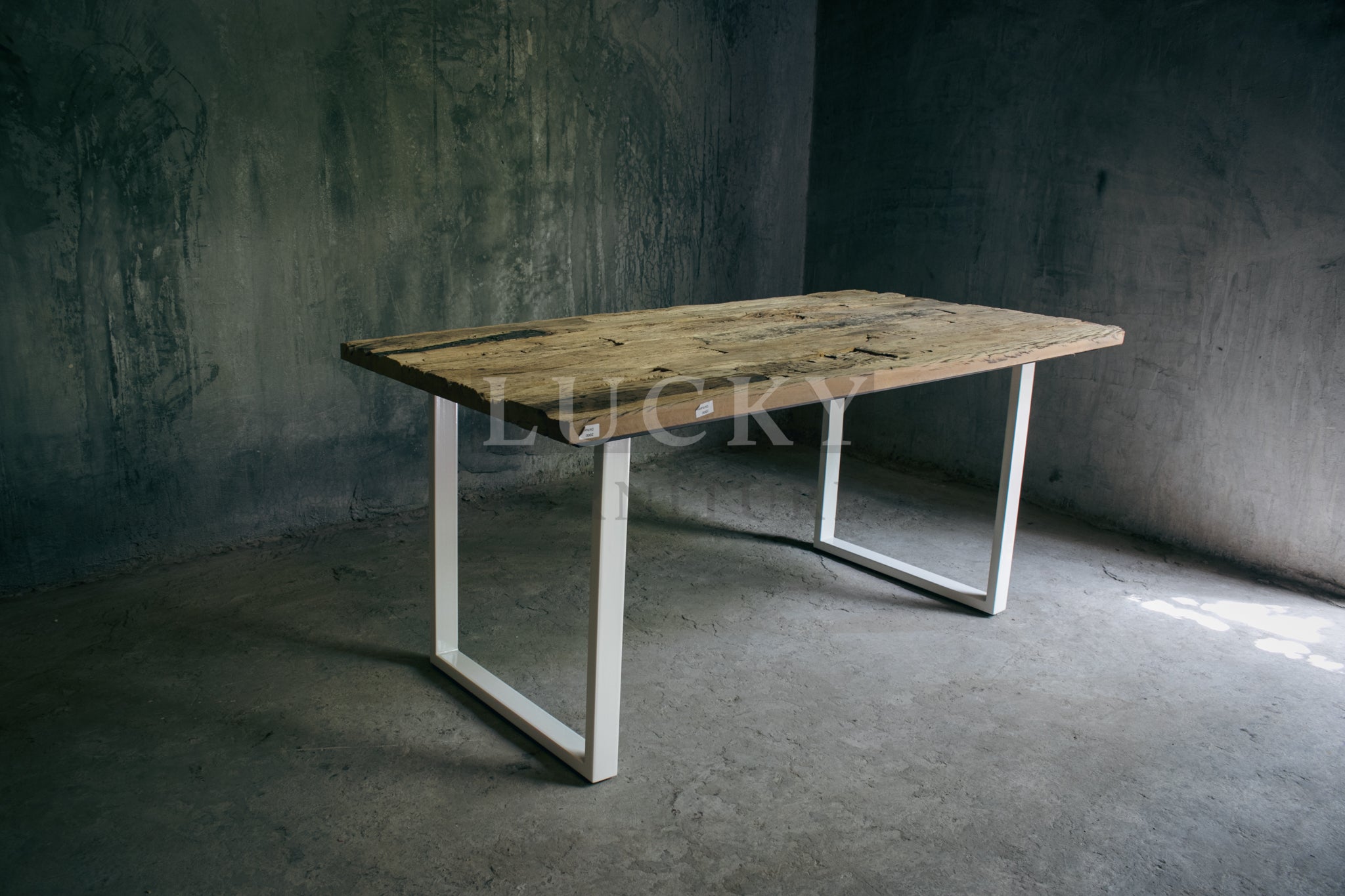 Rustic Teak Railway Sleeper Wood Dining Table with Glass Top