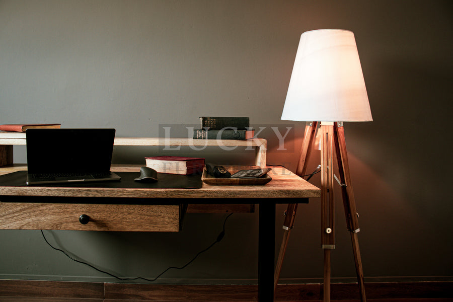 Mango wood desk from Lucky Furniture UAE, elegant and durable workspace solution for modern offices.