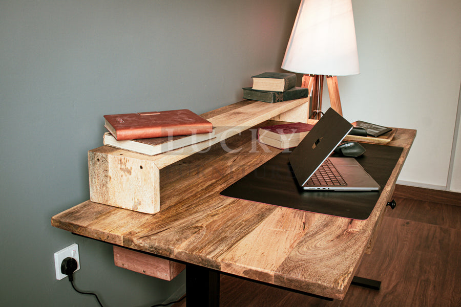 Mango wood desk from Lucky Furniture UAE, elegant and durable workspace solution for modern offices.