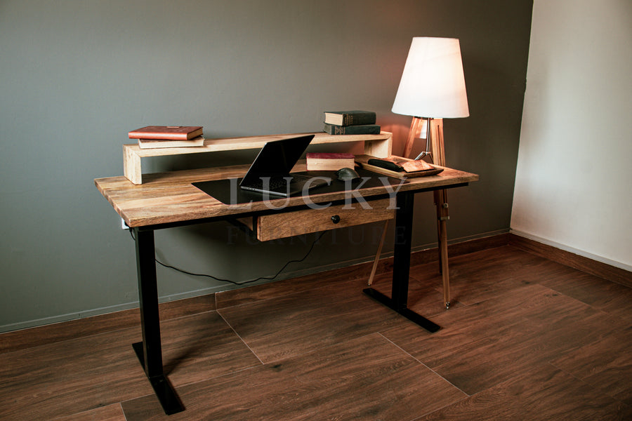 Mango wood desk from Lucky Furniture UAE, elegant and durable workspace solution for modern offices.