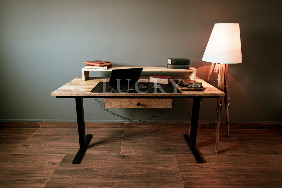 Mango wood desk from Lucky Furniture UAE, elegant and durable workspace solution for modern offices.
