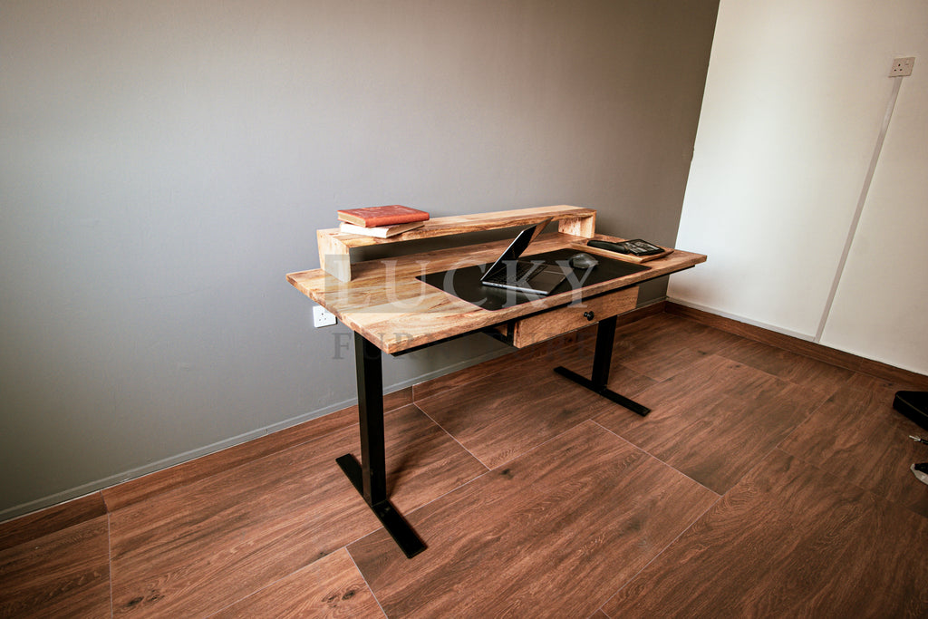 Mango wood desk from Lucky Furniture UAE, elegant and durable workspace solution for modern offices.