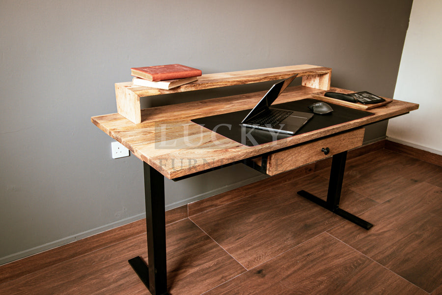 Mango wood desk from Lucky Furniture UAE, elegant and durable workspace solution for modern offices.