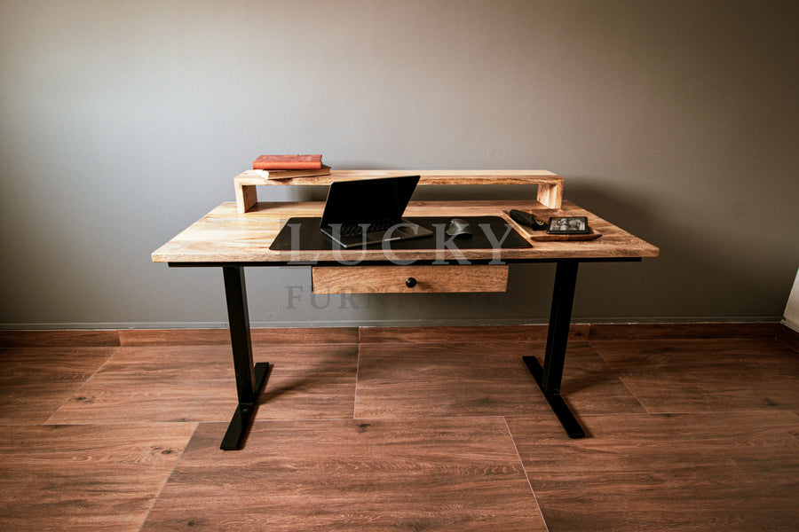 Mango wood desk from Lucky Furniture UAE, elegant and durable workspace solution for modern offices.