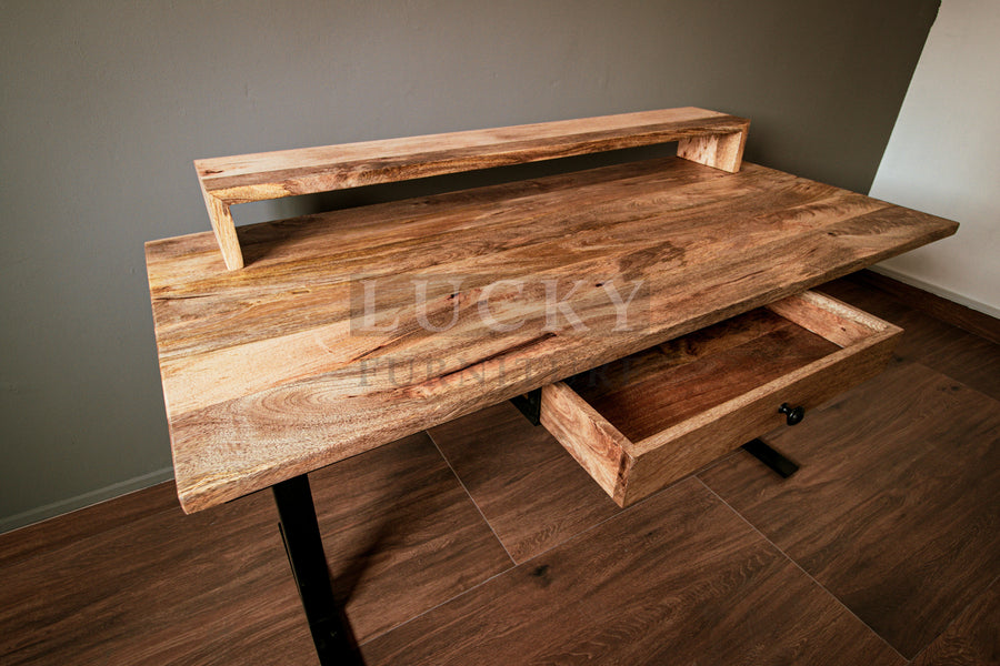 Mango wood desk from Lucky Furniture UAE, elegant and durable workspace solution for modern offices.