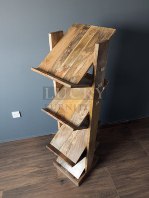 Vinyl Record or Magazine Holder Mango wood (Full Wooden)