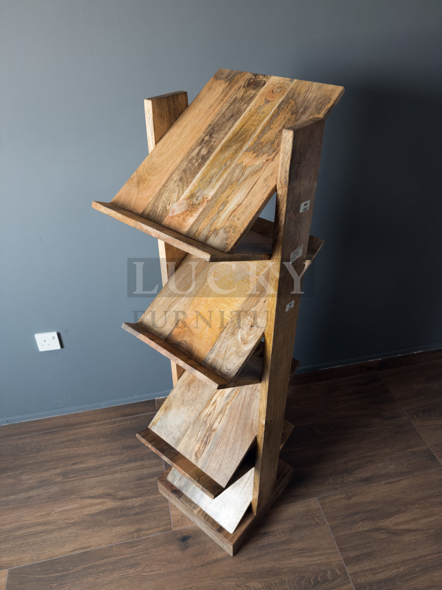 Vinyl Record or Magazine Holder Mango wood (Full Wooden)