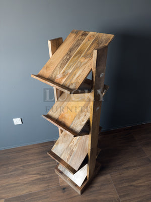 Vinyl Record or Magazine Holder Mango wood (Full Wooden)