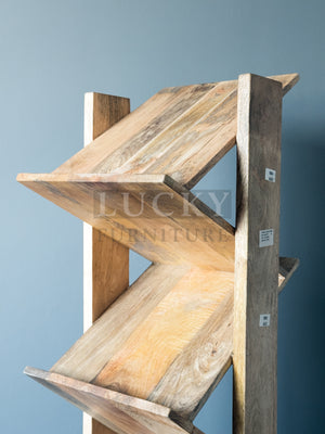 Vinyl Record or Magazine Holder Mango wood (Full Wooden)