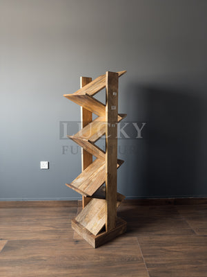 Vinyl Record or Magazine Holder Mango wood (Full Wooden)