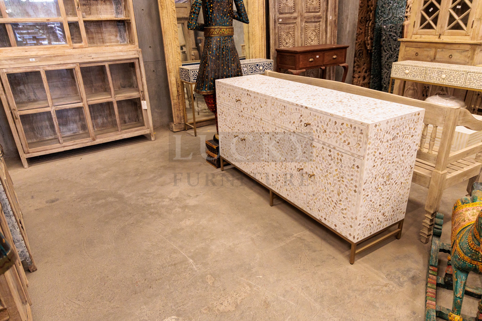 Mother of pearl inlay sideboard