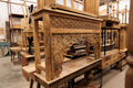 Intricate hand carved mango wood console