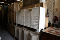 Hand carved sideboard lime wash white color