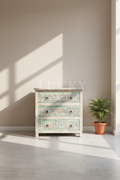 Recycle multicolor carved draw chest