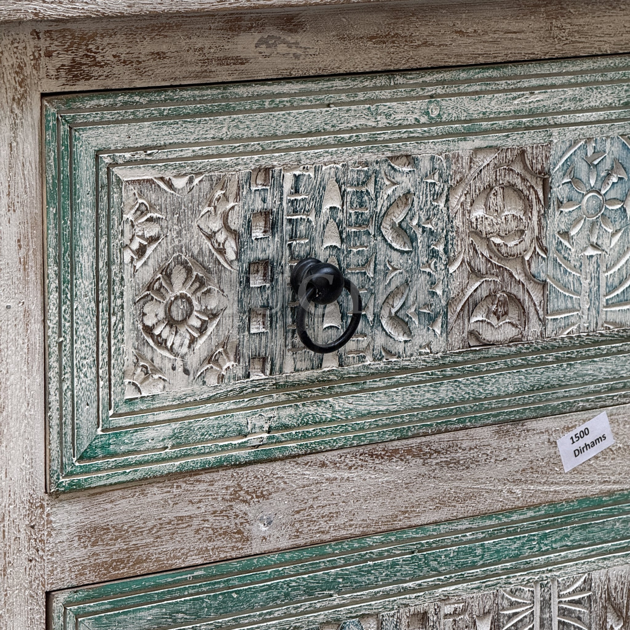 Recycle multicolor carved draw chest