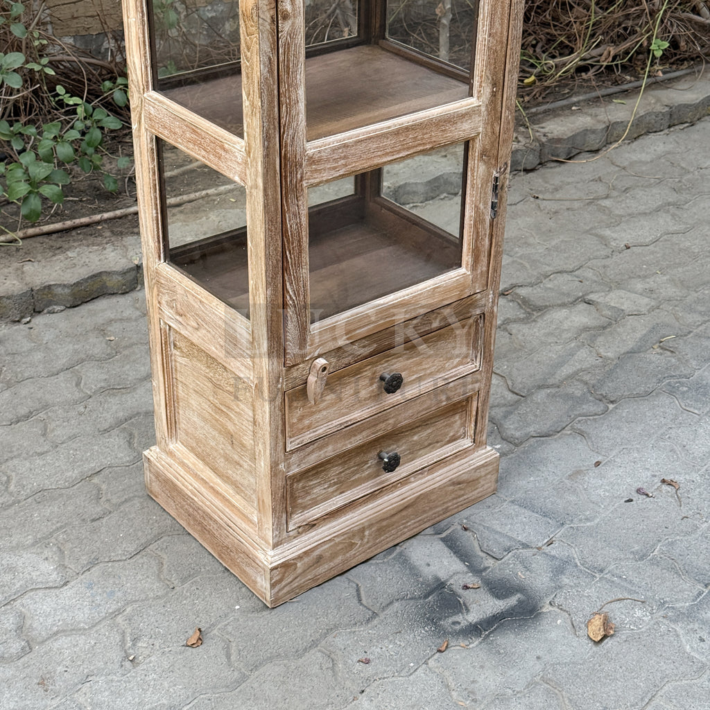 Teak wood glass cabinet