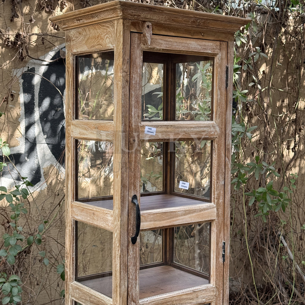 Teak wood glass cabinet